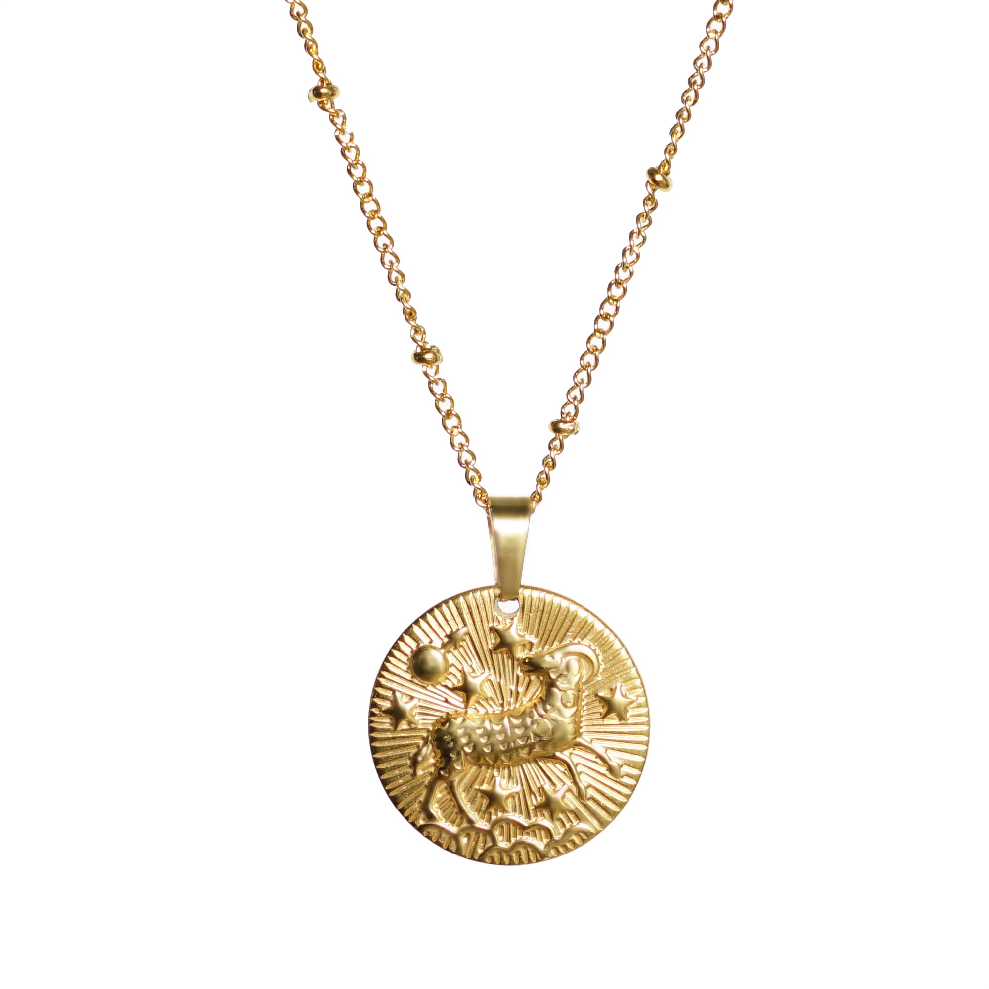 14K Gold Zodiac Necklace, Horoscope Constellation Pendant, Birthday Gift for Women