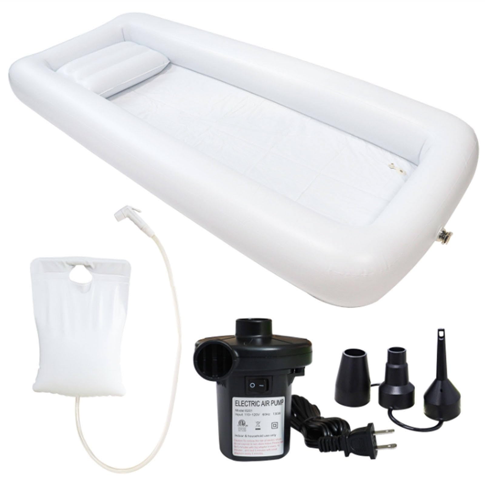 Bañera inflable para adultos, bañera de ducha portátil con bolsa de agua y almohadas de aire, ideal para el cuidado en el hogar de ancianos y baño de ancianos