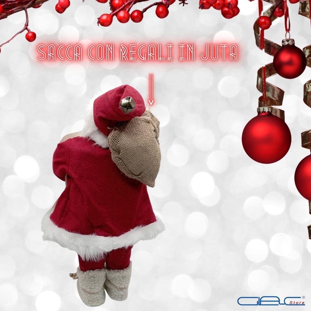Babbo Natale Gigante 60cm - Statua Decorativa Natalizia Con Bastone E Sacco, Ideale Per Vetrine E Regali - Foto 9