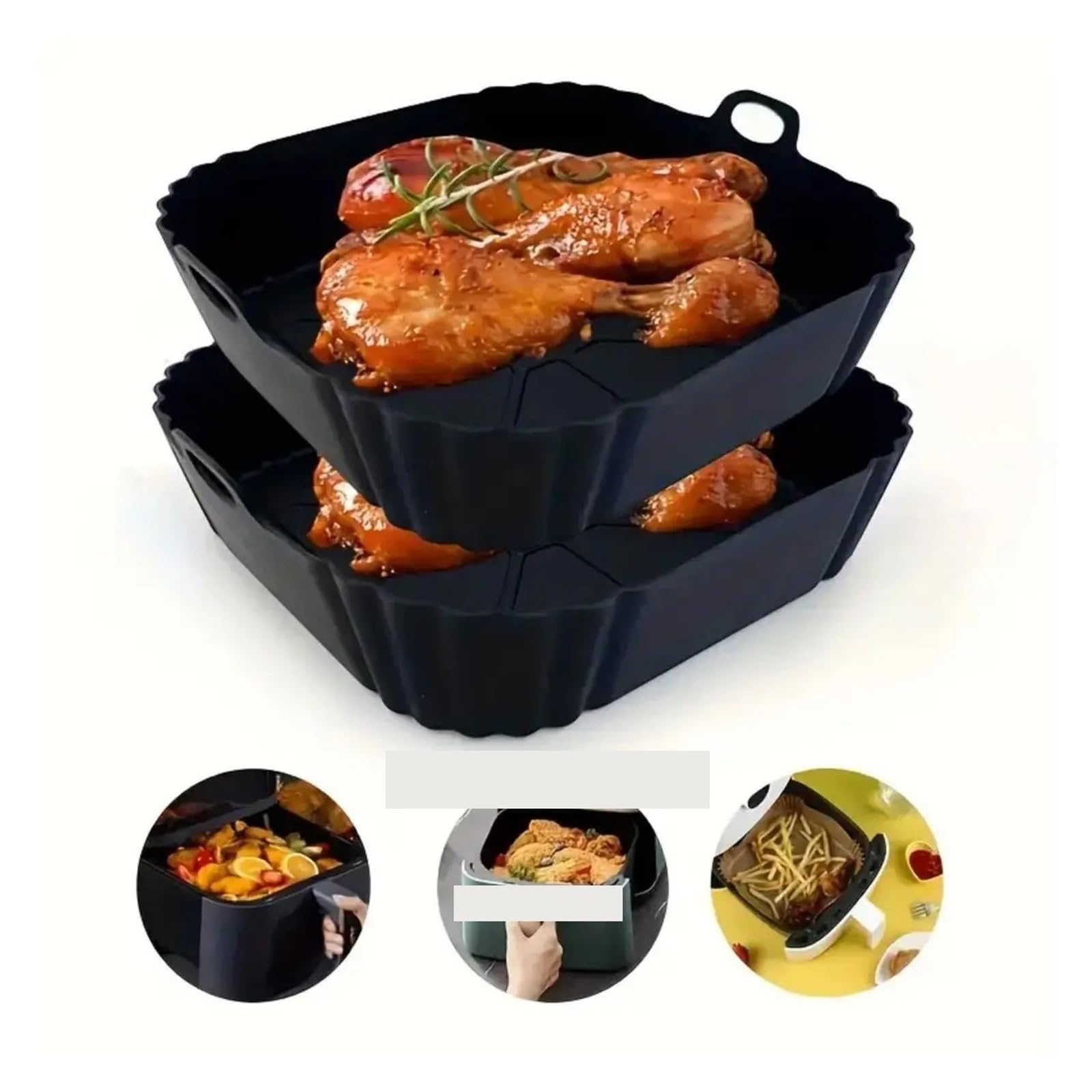 1pc Faltbare Silikon Air Fryer Liner Antihaft-Backmatte Wiederverwendbare Hitzebeständige Kochzubehör