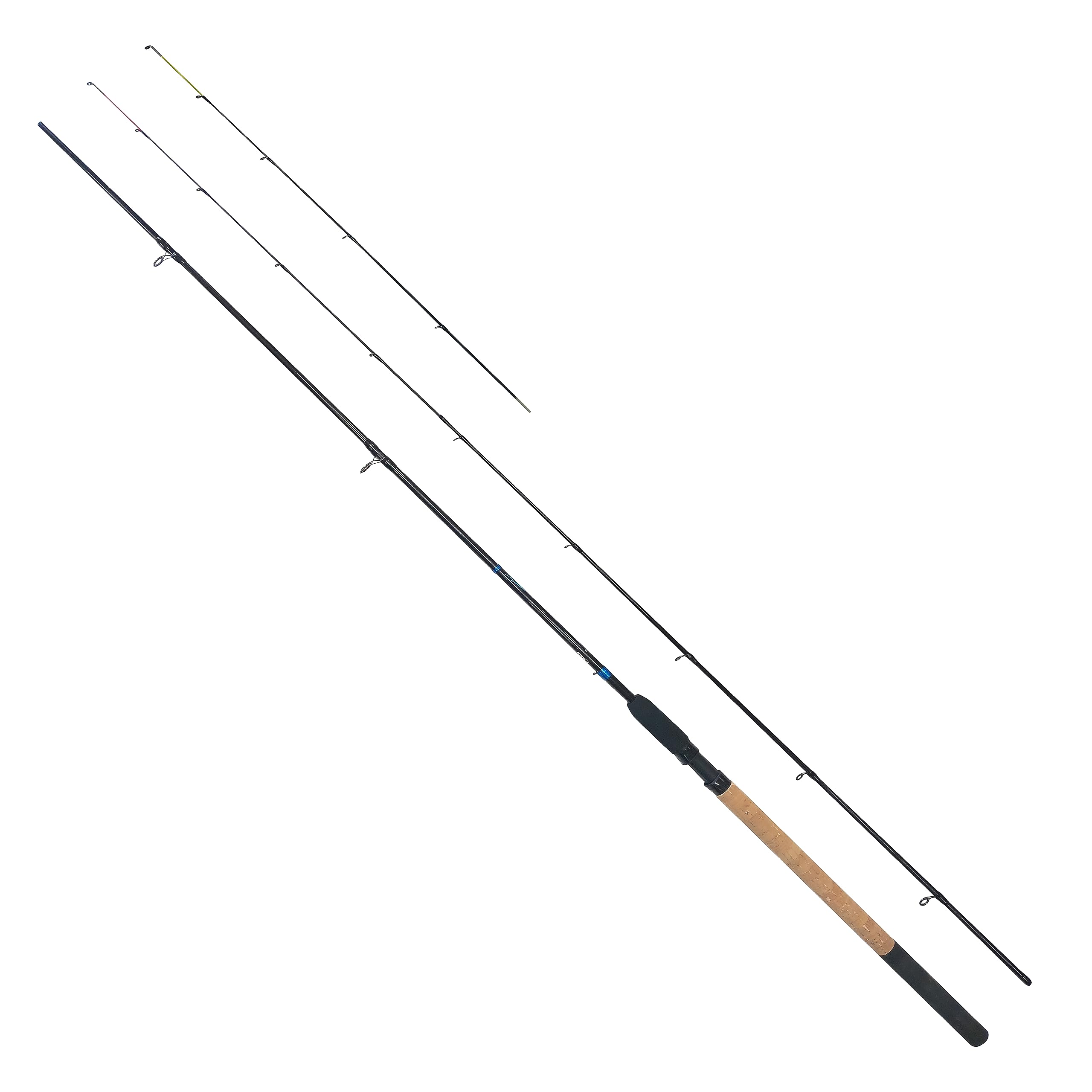 COLLATERAL - Caña de pescar alimentadora de 2,7 m, 2 piezas, con 2 puntas de carcaj, una completa de carbono y una fibra de vidrio, ideal para alimentar peces [12-19F270]