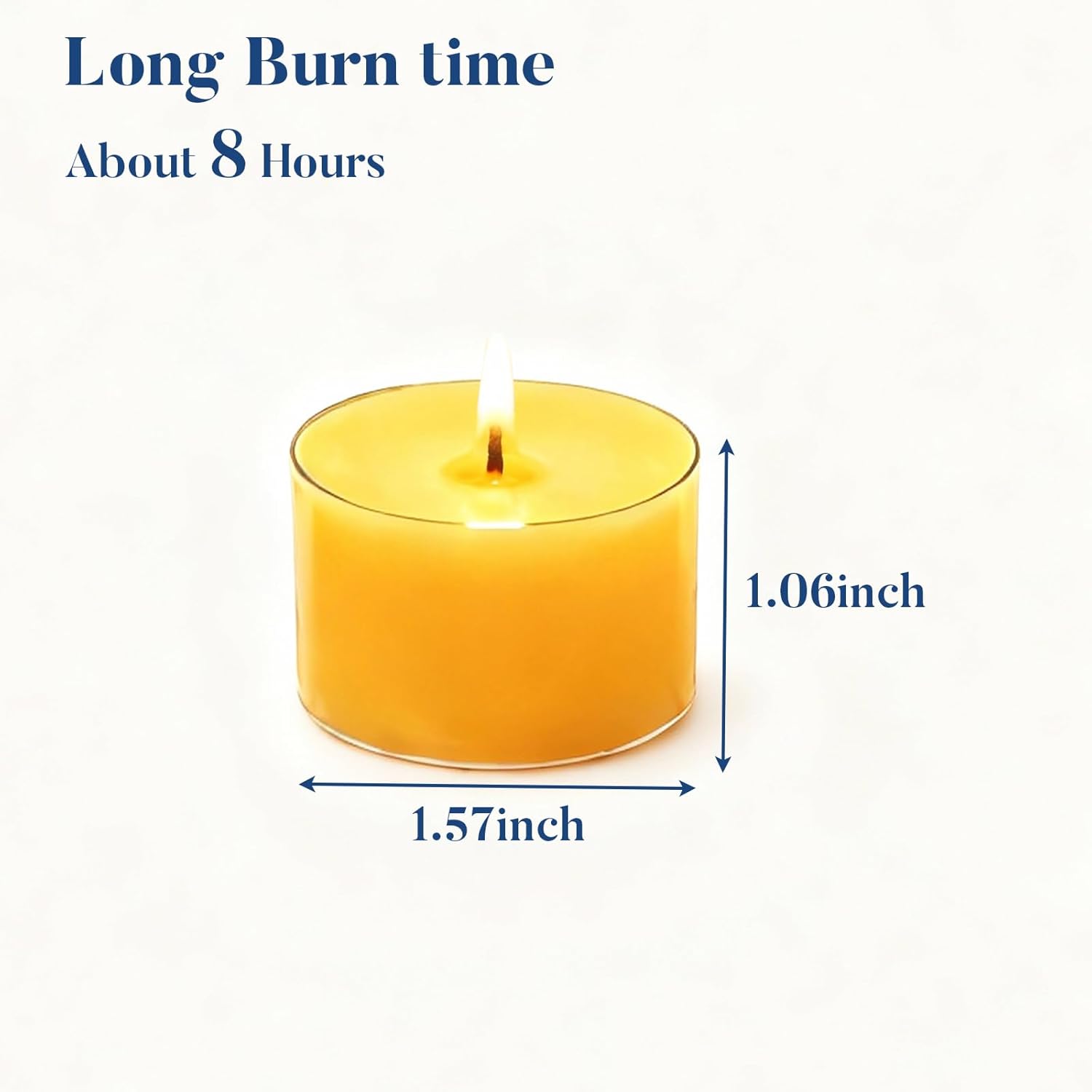 Crenovo Tea Lights Beeswax 48 Pack, 8-Hour 100% Pure Bees Wax Tealight Candles, Smokeless Unscented Votive Cup Candles for Home Spa Meditation Relaxation