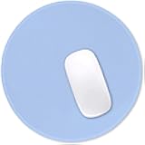 Hsurbtra Mouse Pad, Premium-Textured Small Round Mousepad 8.7 x 8.7 Inch Blue, Stitched Edge Anti-Slip Waterproof Rubber Pretty Cute Computer Mat for Office Home Gaming Laptop Men Women Kids