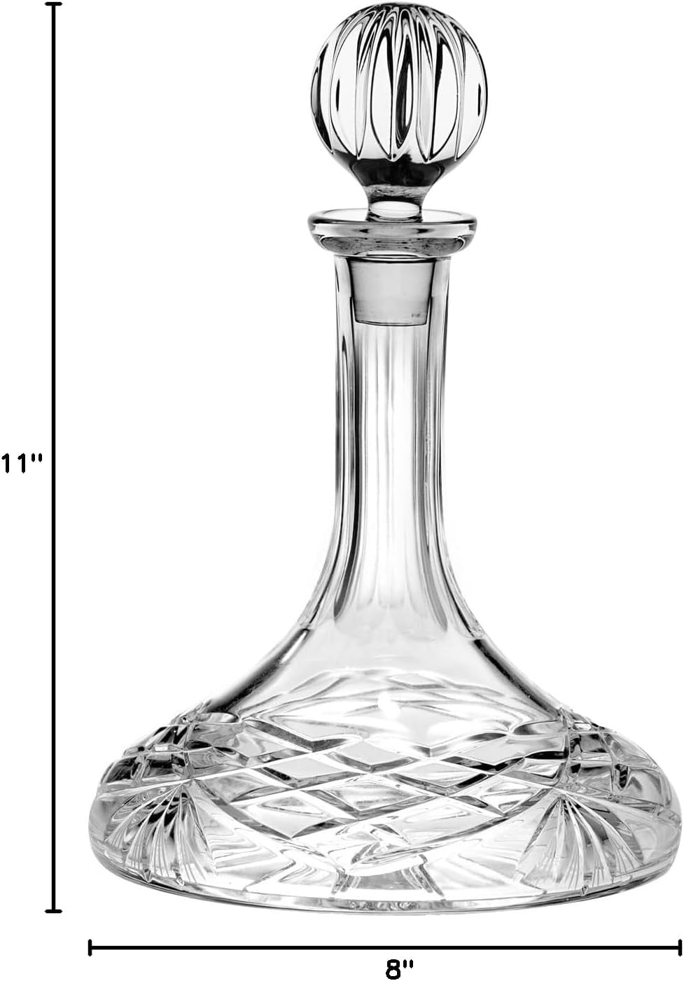 Barski - Hand Cut - Mouth Blown - Crystal - Ships Captains Decanter - 32 oz. - Made in Europe
