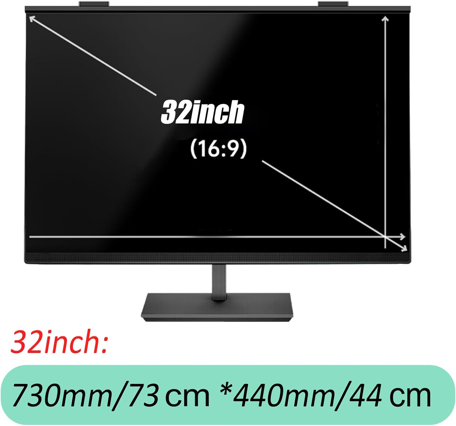 32" Magnetic Privacy Screen Blue Light Filter with Privacy, Stealth Shield Anti-Glare Technology, Magnetic Border for Modern Monitors, 16:9 Aspect,32inch(730mm/440mm)