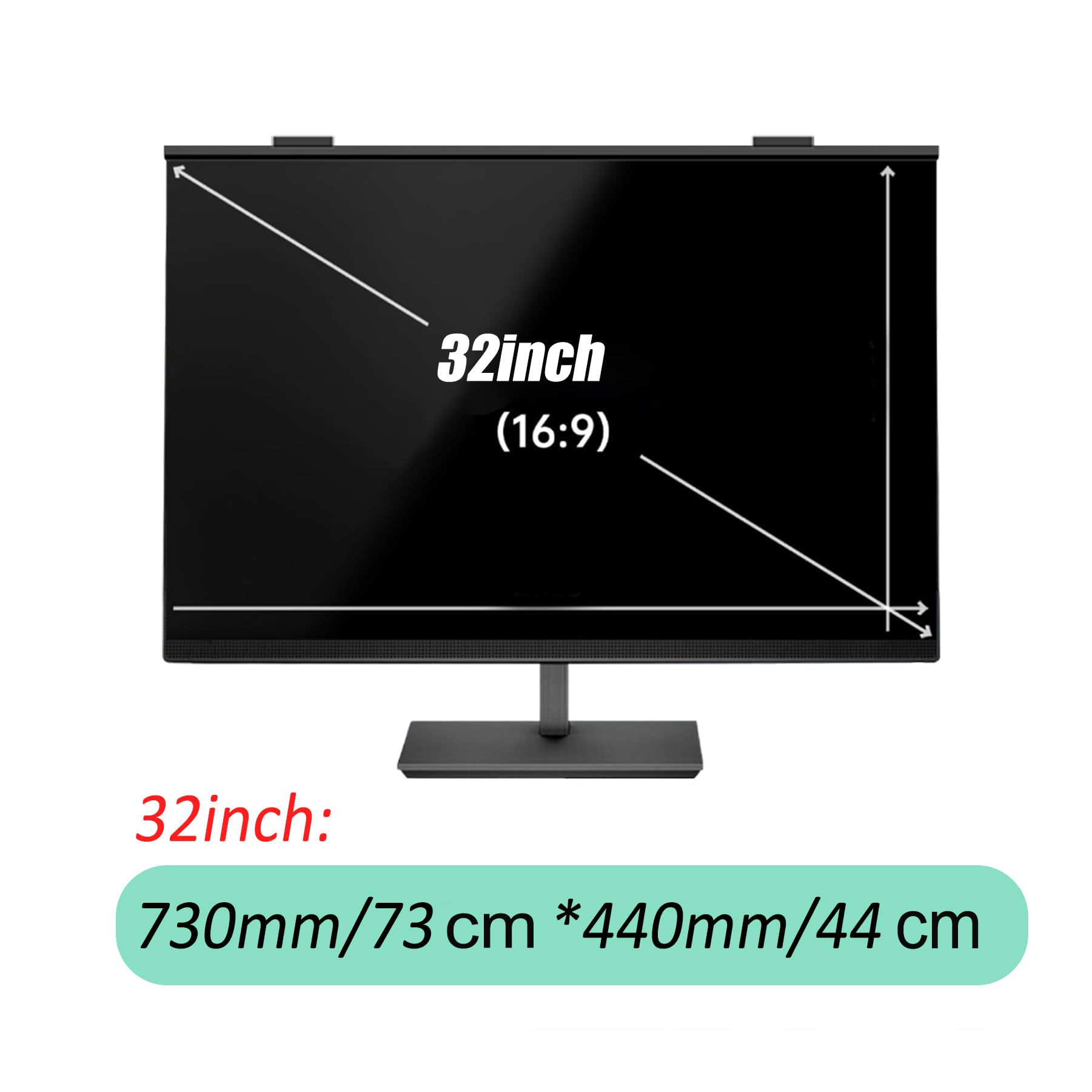 Pantalla magnética de privacidad de la computadora de 32 pulgadas, protección ocular anti deslumbramiento de luz azul para monitor sin marco 16: 9,32inch(730mm*440mm)