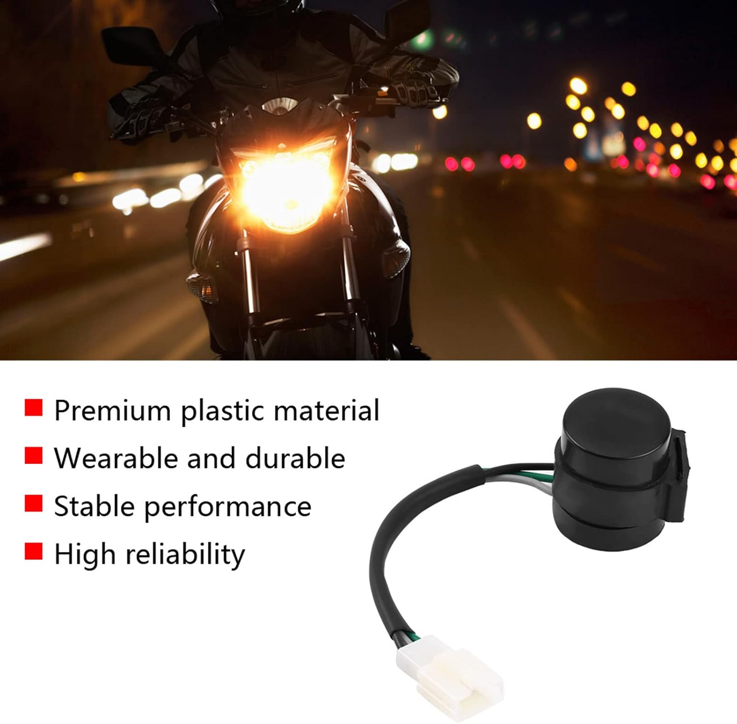 Ejoyous Turn Flasher, 3 Pins Round Turn Flasher Relay Blinker for GY6 Motorcycles Scooters Moped ATV