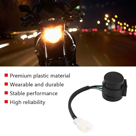 Motorcycle Signal Flasher, 3 Pins Round Turn Signal Flasher Relay Blinker Scooter Blinker Relay for GY6 50-250cc Scooters Moped ATV Pit Dirt Bike Motorcycles