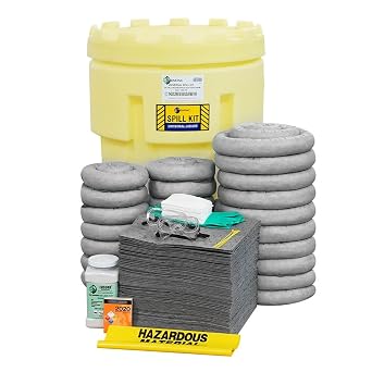 ENPAC 95-Gallon Emergency Response Universal Spill KIT Includes Drum, Granular Absorbent, Pads, Socks, Disposal Bags, Safety Equipment, Fits 55-Gallon Drums - OSHA, UN, DOT Compliant