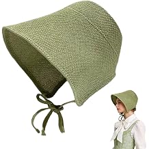 Womens Vintage Bonnet with Tie, Foldable Sun Hat, Victorian Costume Accessory for Photo Halloween Picnic
