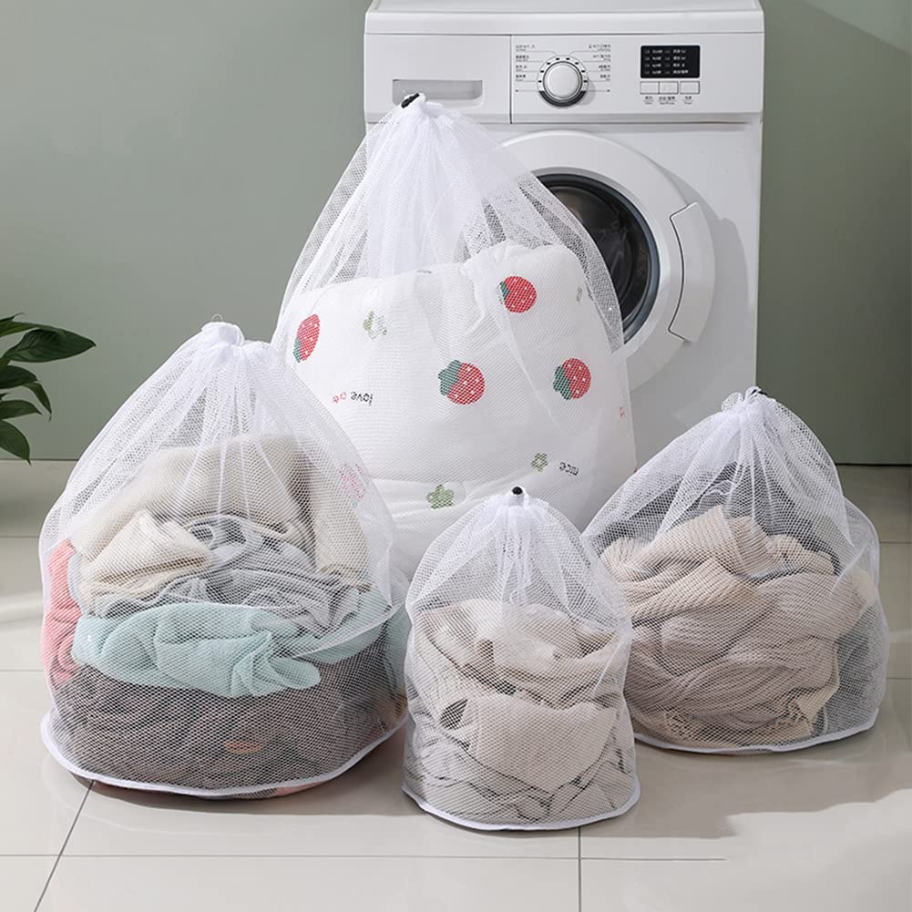 2 Netz-Wäschesäcke, 61x81 Cm – Große Kordelzugbeutel Für Waschsalon, Reisen & Studentenwohnheim