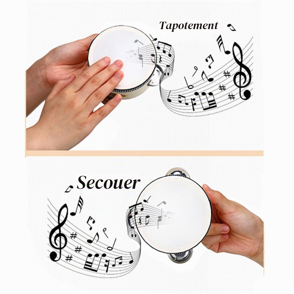 Lot de 10 tambourins musicaux, tambourin, tambourin, tambourin, tambourin, tambour à main, tambourin, tambourin, tambourin, tambourin, tambourin, tambourin, tambourin, tambour, percussion