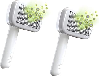 PiddiPet IonBrush - 2x Ionen Tierhaarbürste elektrisch - Fellbürste gegen Verfilzungen & Unterwolle für Hund & Katze - reduziert statische Aufladung & lose Haare - sanft, selbstreinigend, hautschonend