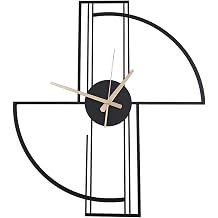 Modern Geometric Metal Wall Clock Handmade 2 mm Steel Textured Black Powder-Coated, Silent High-Torque Movement, Custom Hand Colors & Multiple Sizes 50x45cm 20x18 inch