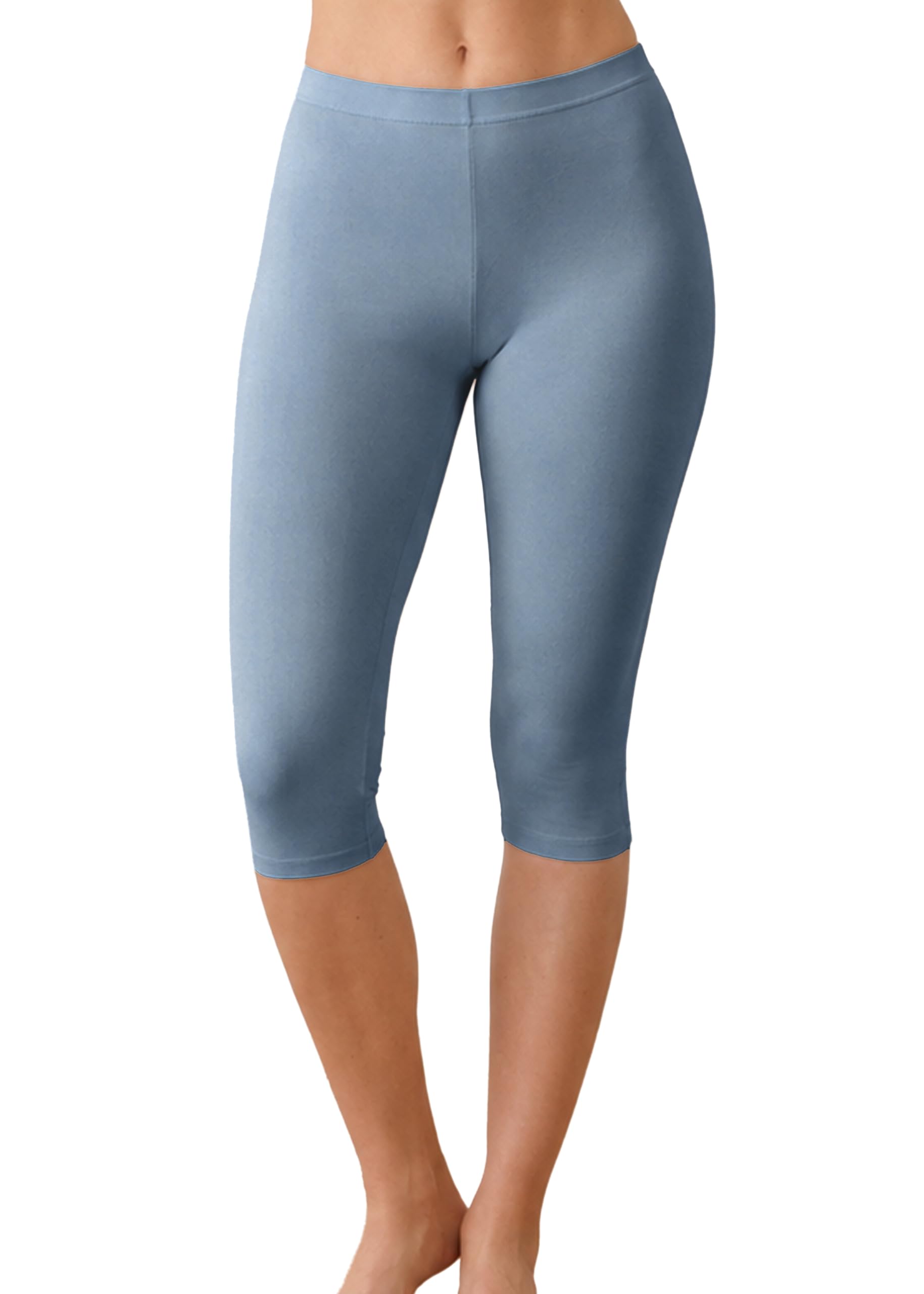 STRETCH IS COMFORT Women's Ultra Buttery Smooth Cotton Leggings, Knee Length Leggings or Shorts | Small to 5X