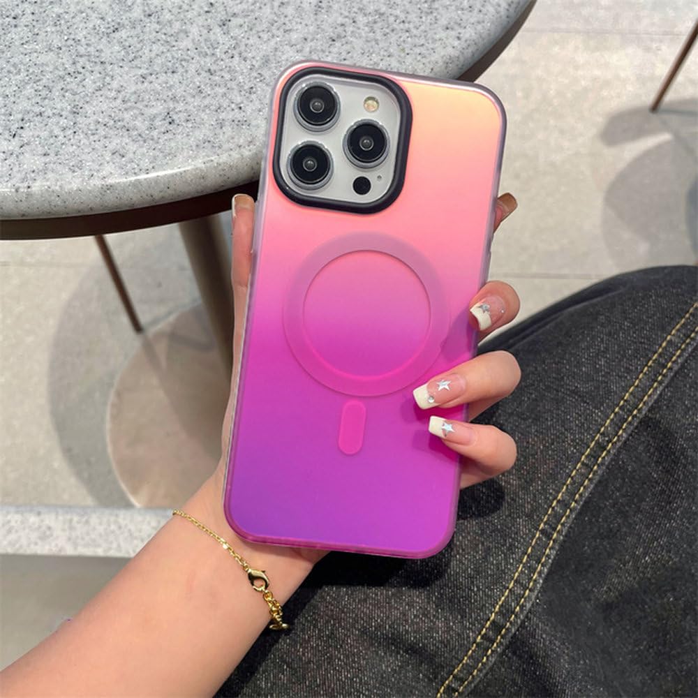 Coque de protection magnétique iPhone 15 paillettes dégradées mat sans fil