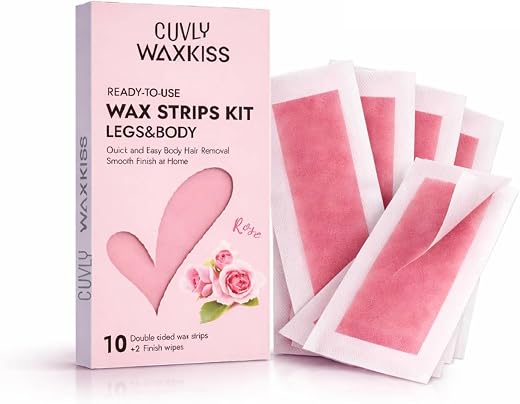 CUVLY Wax Strip Liposoluble Facial Wax Strips for Women - 20 Wax Strips + 4 Wax Wipes | Facial Hair Removal Face Wax Strip...