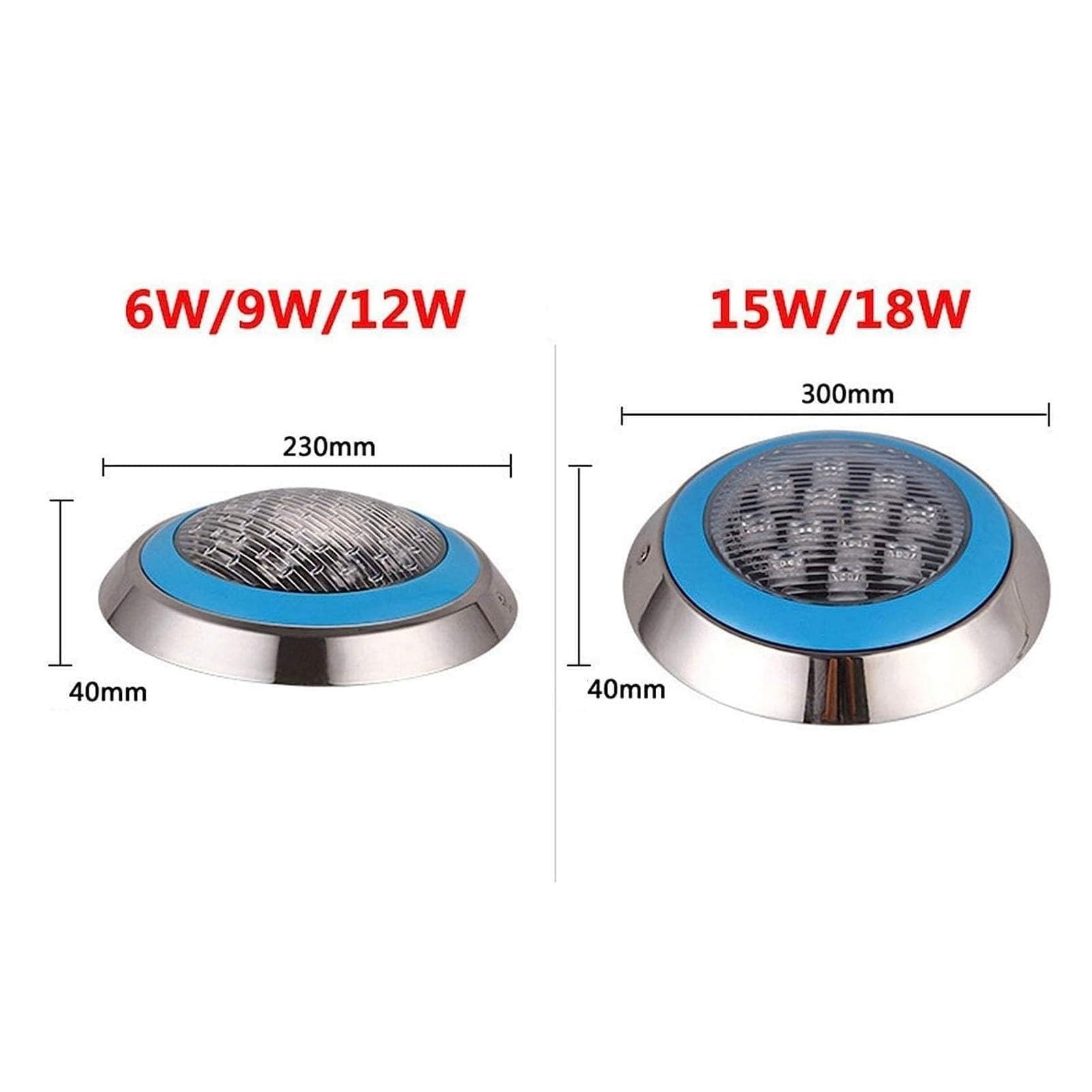 Zatapialne reflektory LED do basenu - wodoodporne oświetlenie podwodne, reflektor ścienny IP68, podwodna lampa LED 12 V do basenu, do fontann i oświetlenia basenu (ciepła biel, 15 W)