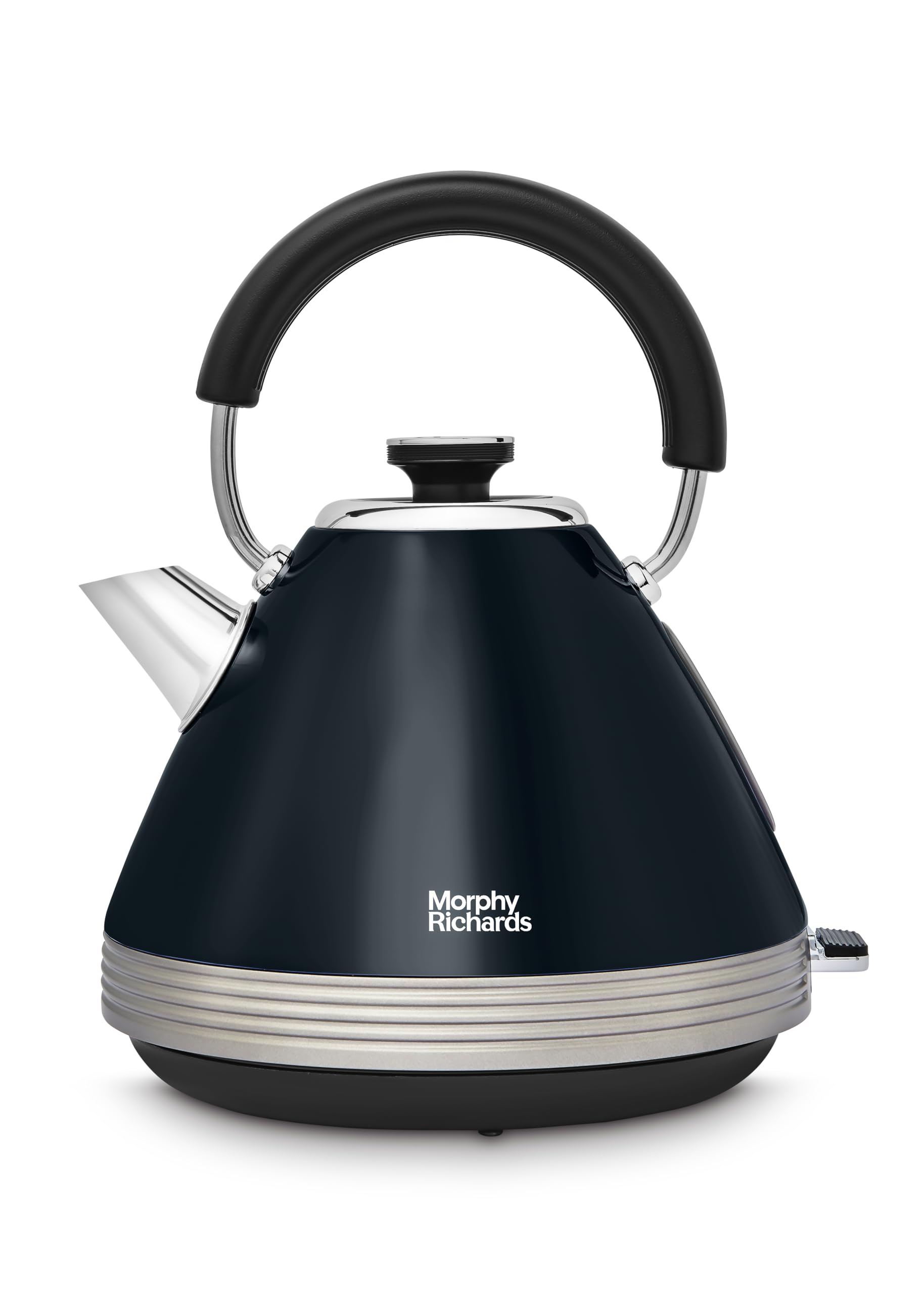 Morphy Richards Venture Pyramid Kettle, 1.5L, 3KW Rapid Boil, Easy View Water Window, Removable Limescale Filter, 360 Cordless Base, Onyx and Nickel, 100334 — image 1