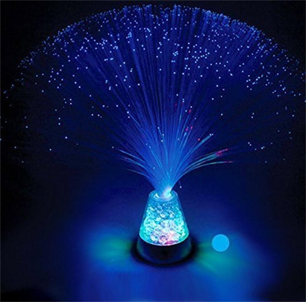 Fibre optique glacier lampe avec couleur-Changing Cristaux LED Star, Ice Light lumière nocturne pour Noël d'anniversaire Saint Valentin Wedding Party Chambre à coucher Table Décorations