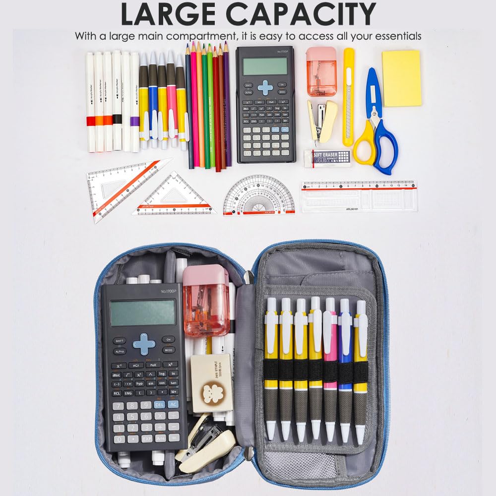 SharkByte Big Pencil Case for Students Girls Boys Large Capacity Pencil Cases Bag - Image 4