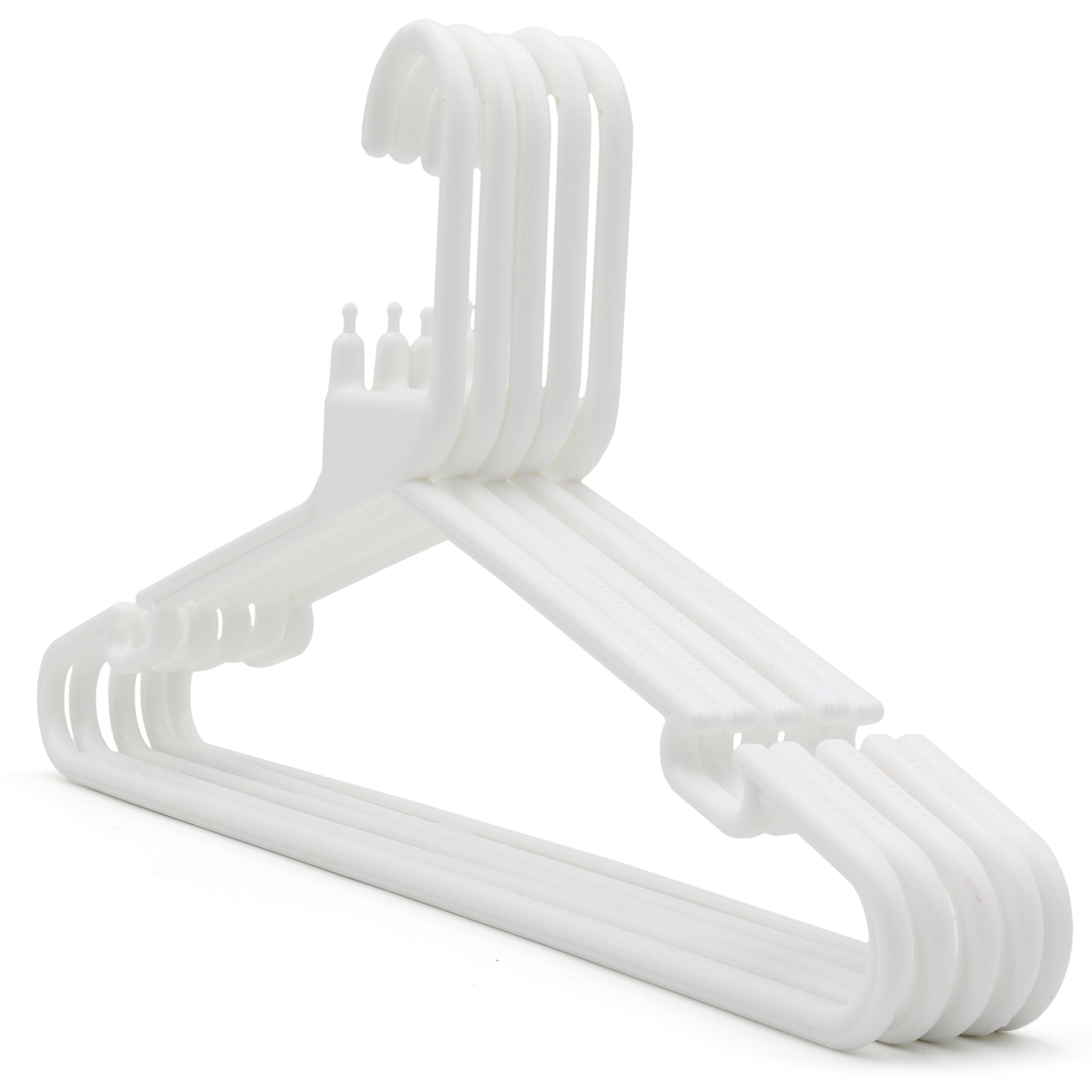 The Hanger Store 60 White Strong Heavy Duty Plastic Coat Hangers - Choose Colour