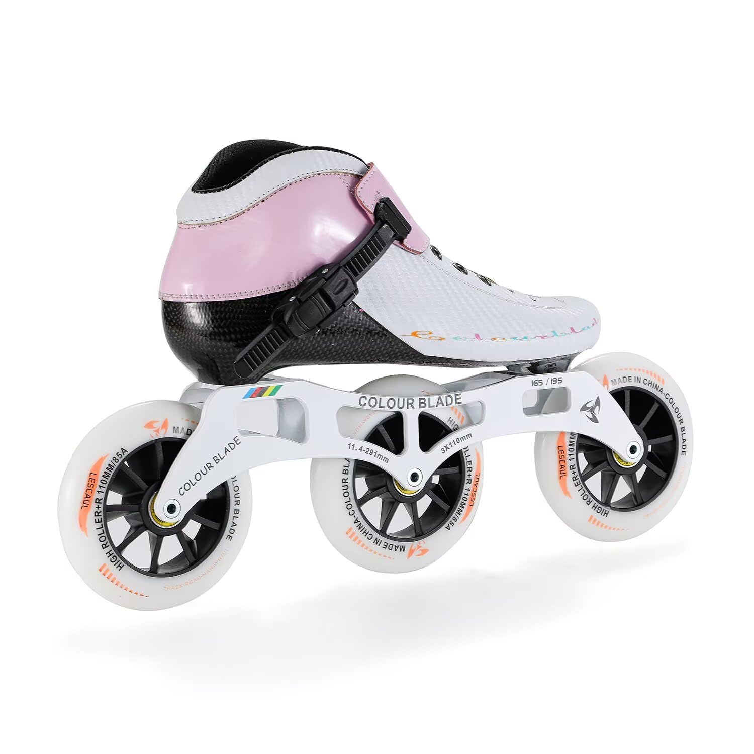 Patins à roulettes de Vitesse en Ligne pour Adultes, châssis en Fibre de Carbone, Patins de Course Professionnels à 3/4 Roues, roulements ABEC-9 Haute précision, Roues en PU pour Le Fitness