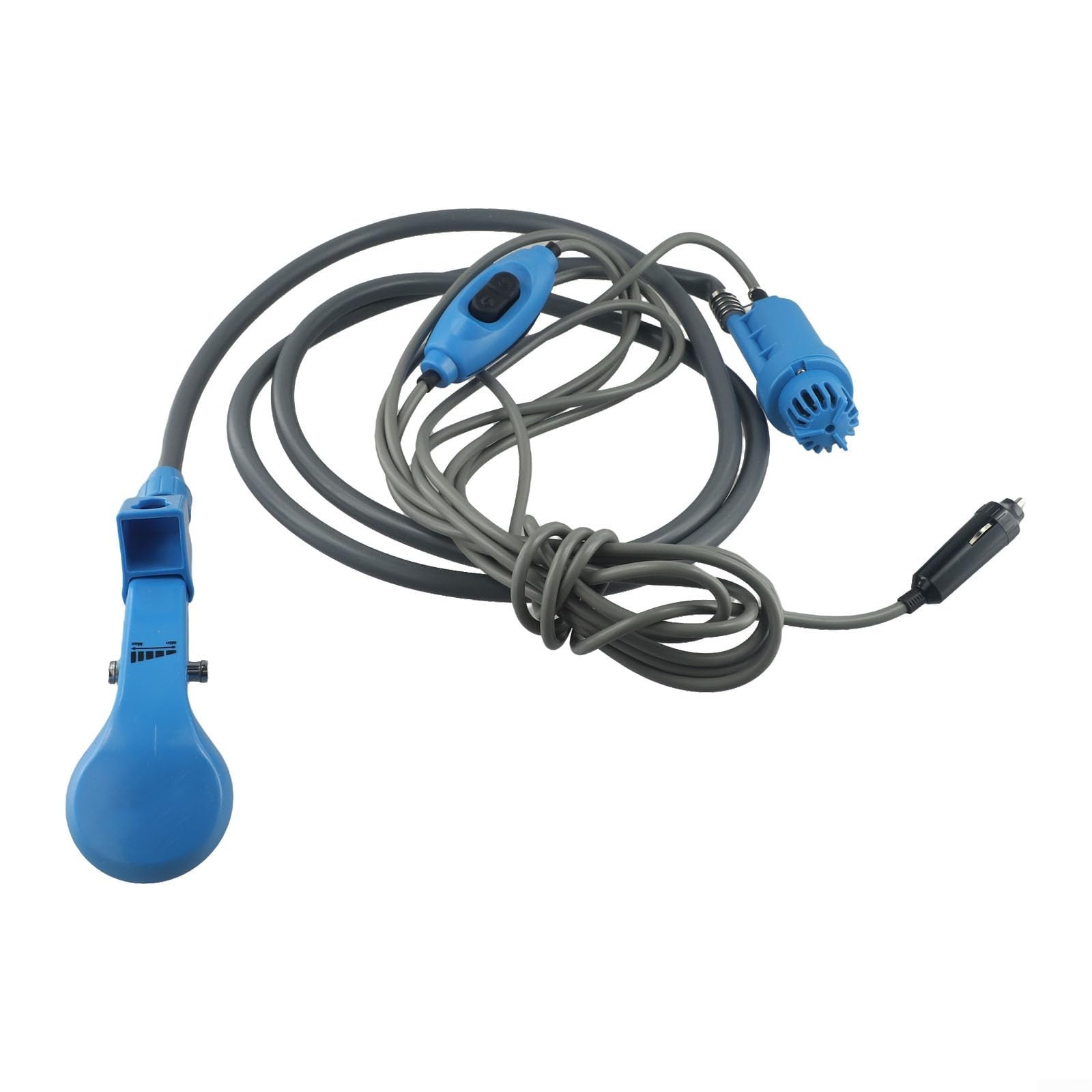 Sistema doccia portatile da 12 V, ideale per uso esterno, flusso regolabile e ventosa per una facile installazione