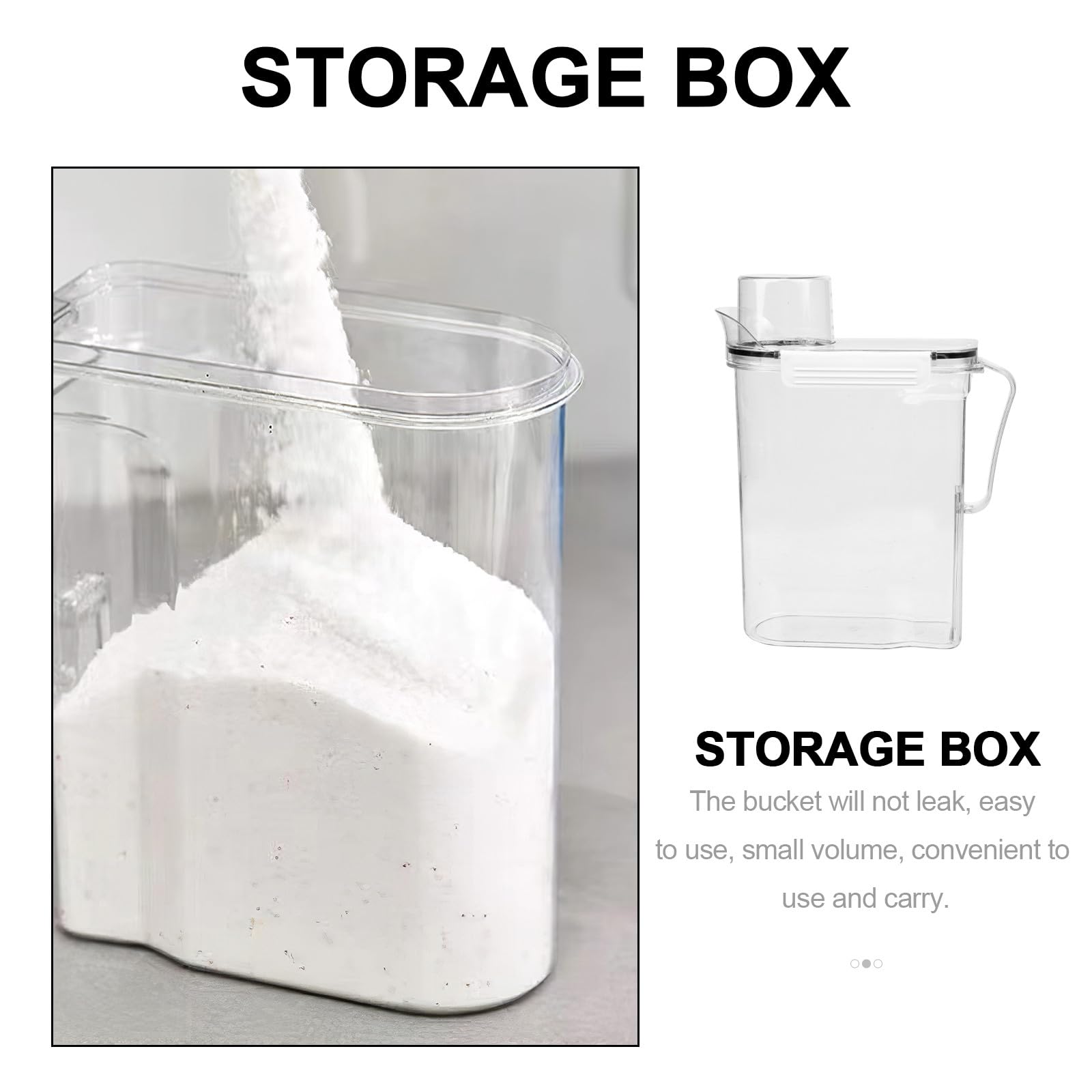 VICASKY Secchio Porta Detersivo Liquido Trasparente 18X29 CM Coperchio Ermetico Contenitore Ricaricabile per Polvere Bucato Accessorio Pratico per Casa e Hotel
