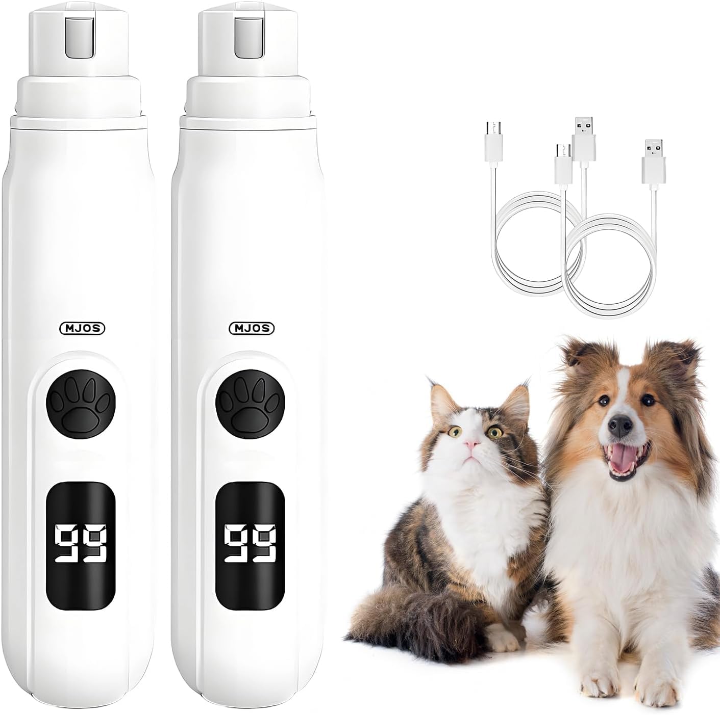 2025 Neu Krallenschleifer für Hunde, Elektrische Krallenschere mit 3-Gang, Elektrischer Hundekrallenschneider Superleise Krallenfeile für Hunde für Große Mittelgroße Kleine Katzen Hunde Haustiere (2)