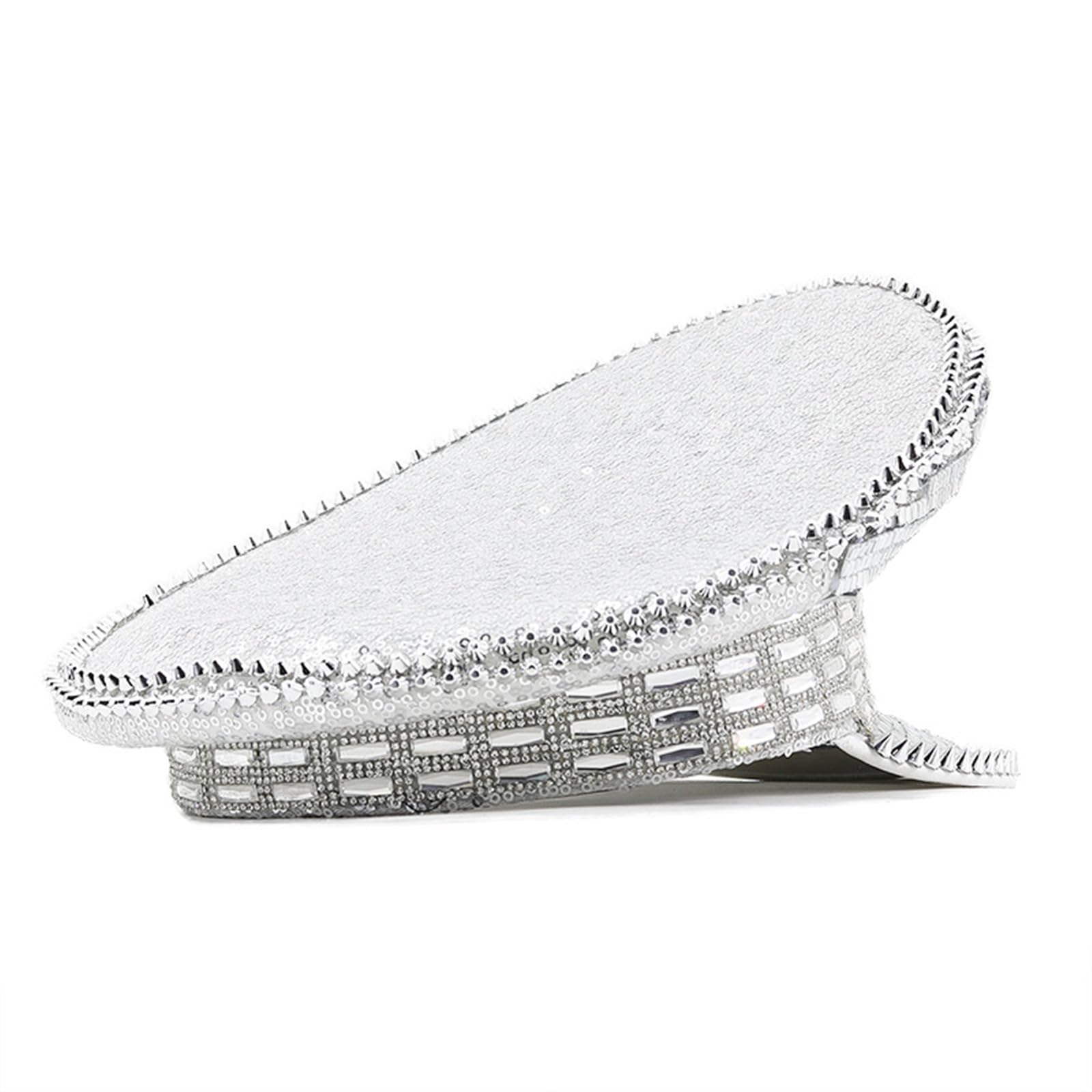 Morain Chapeau de mariée pour fête dansante Fedoras à paillettes pour festival de musique - Casquette de costume avec rivets cloutés - Accessoires de scène