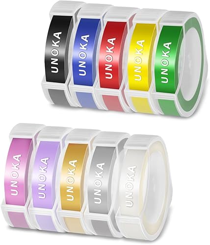 UNOKA Recambios de cinta para etiquetar en relieve para DYMO Organizer Xpress Embossed 1540 1550 1570 12965, rosa claromorado
