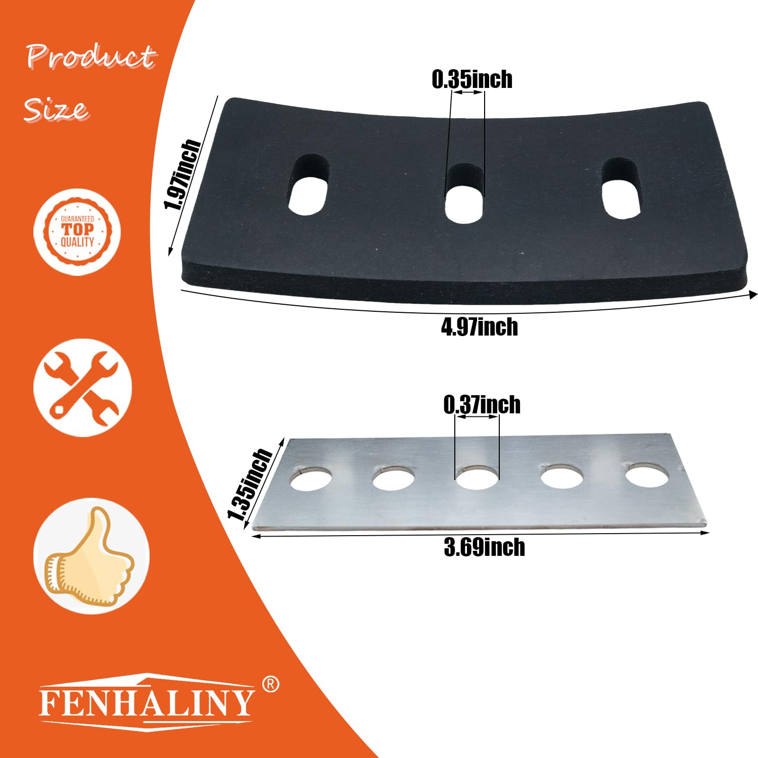 Kits de goma de modificación de impulsor de soplador de nieve, 3/8 pulgadas, 3 cuchillas, acero inoxidable, universal para modificar máquina de 2 etapas (juego de 3)
