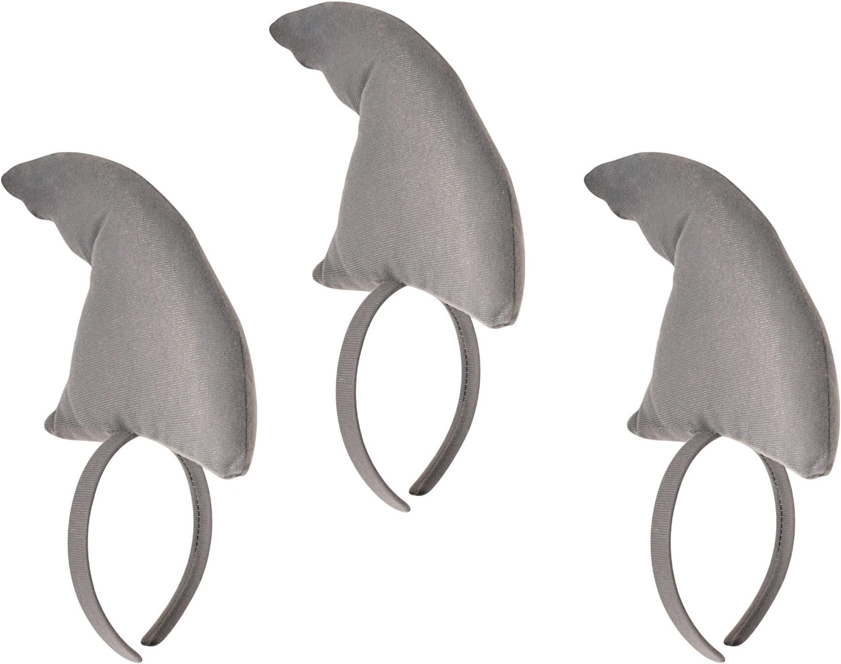 Beistle 3 Piece Plush Fabric Shark Fin Headbands For Under The Sea Theme and Luau Party Photo Booth Props