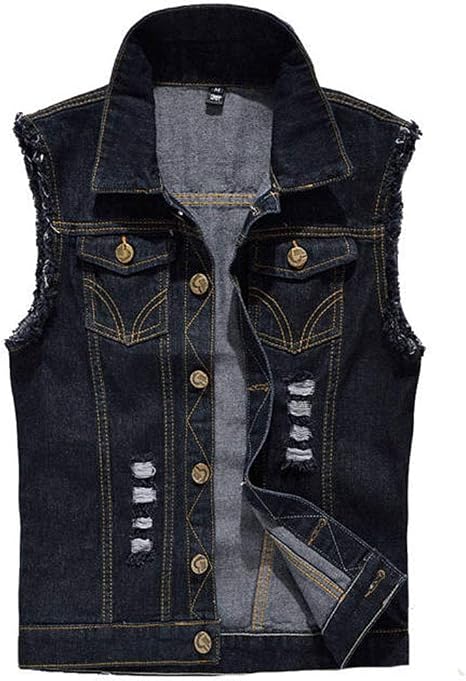 Idopy Gilet da uomo in finta pelle con borchie punk gilet senza maniche con rivetti nero L, Nero , L
