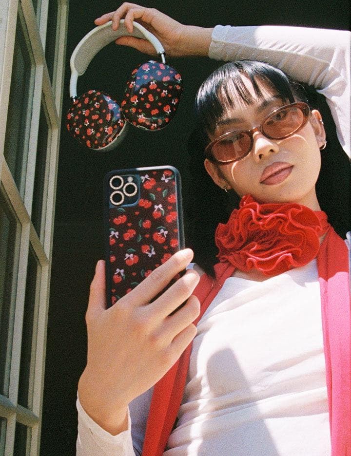 Wildflower Cases - Compatible with iPhone 15 Pro Max| Protective Black Bumper, 6.5ft Drop Test Certified, Women Owned Small Business | Brown Fruit Aesthetic Red Trendy | Chocolate Cherries - Image 5