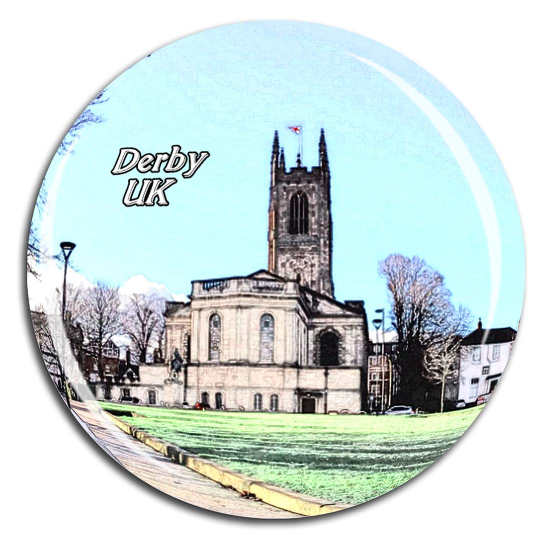Weekino Uk England Derby Cathedral Fridge Magnet 3D Crystal Glass Tourist City Travel Souvenir Collection Gift Strong Refrigerator Sticker