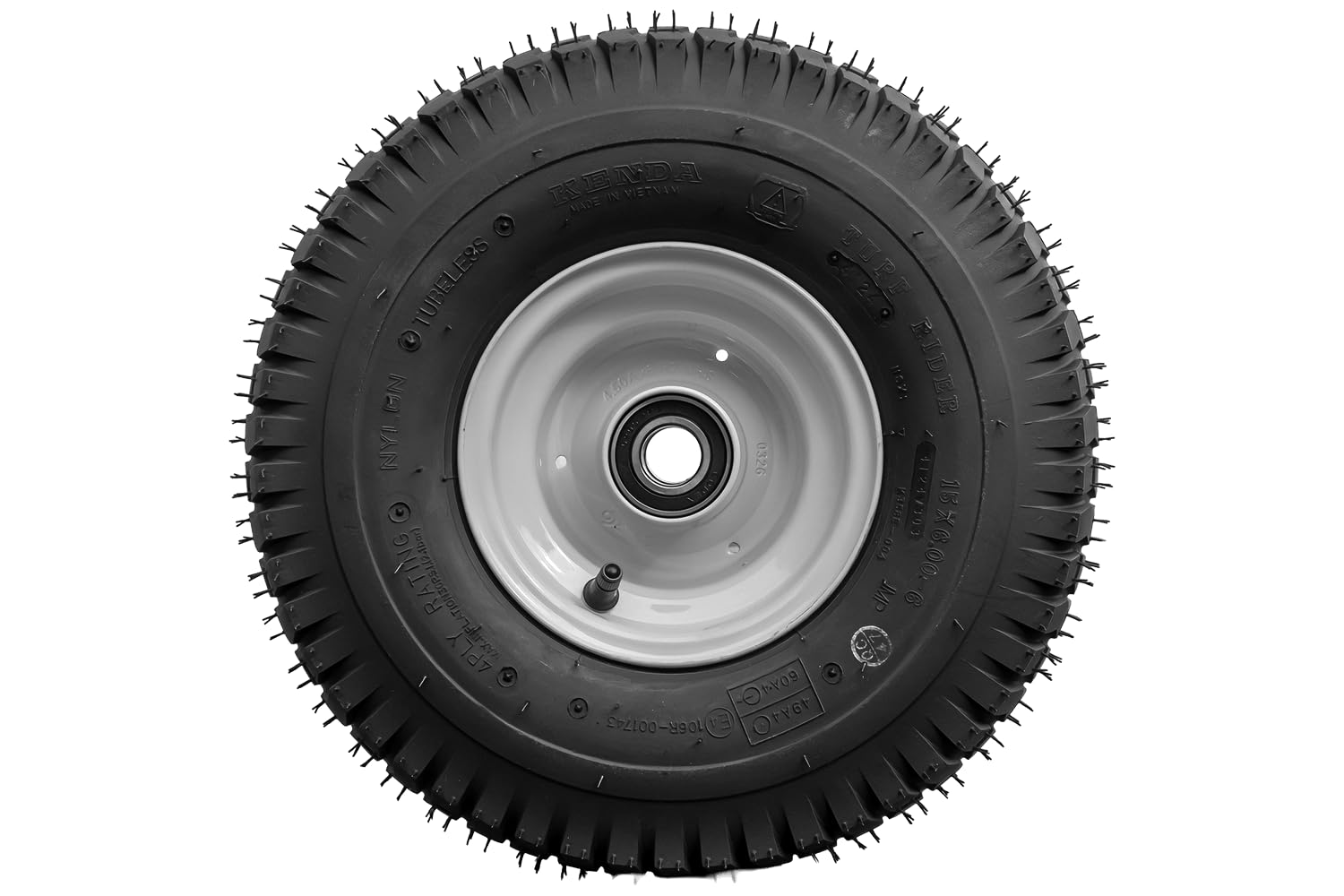 UNITRAILER Roue Complète 15x6.00-6 pour Tondeuse, Stabilité Maximale et Traction sur Herbe, Pneu Kenda 4PR et Jante en Acier STARCO 3x98 avec Roulements Étanches 6205-2RS