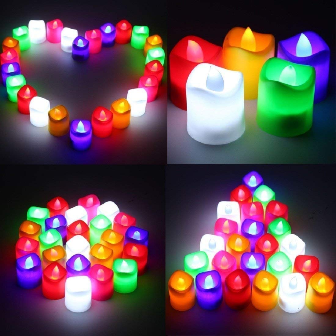 RAREION ENGINEERING Multicolour LED Battery Candles β Diwali, Christmas, Birthday, Night & Party Decoration Lights (Pack of 10) 4