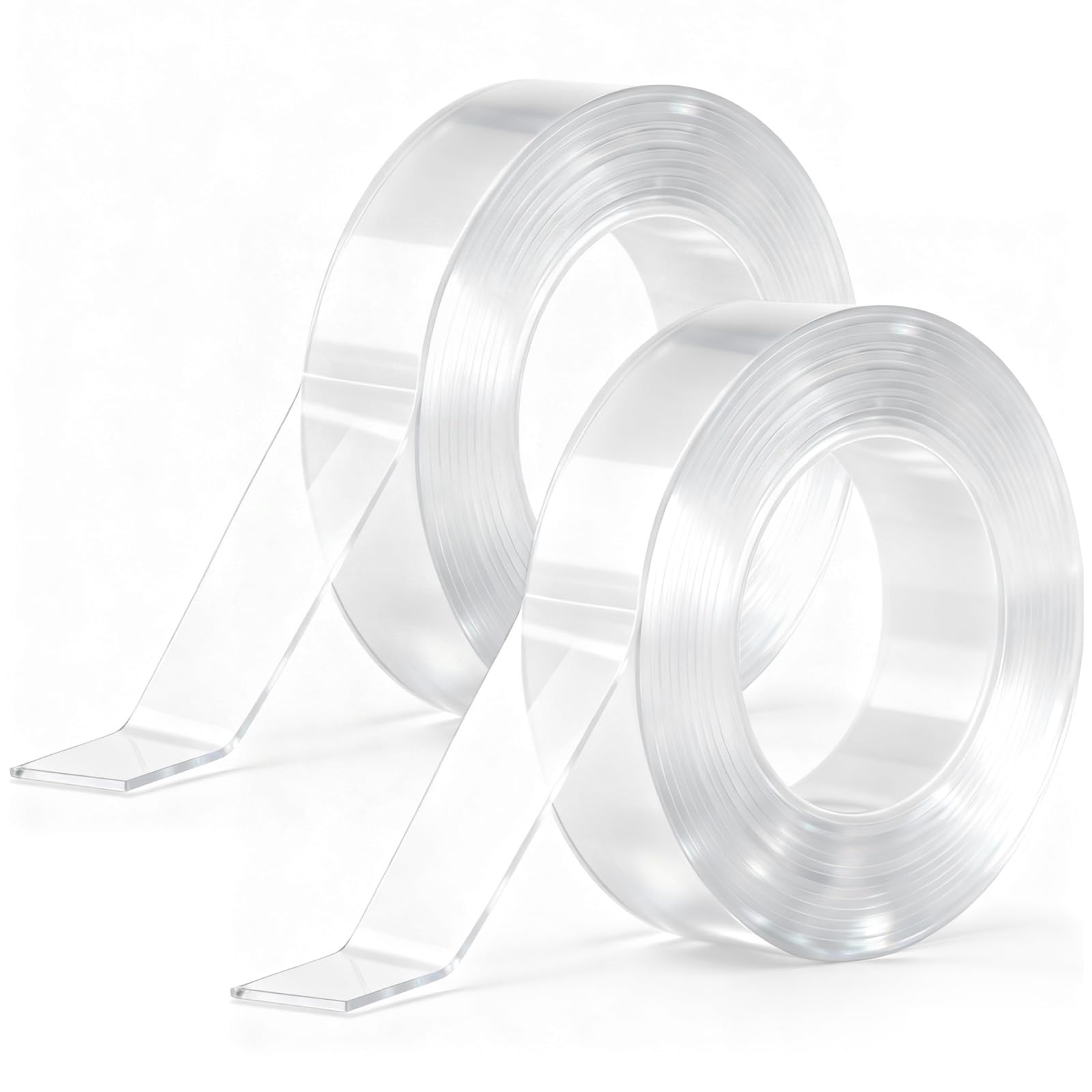 2 Rolls Double Sided Nano Tape Heavy Duty, Clear Strong Sticky Double Sided Mounting Nano Tape, Removable Multipurpose Wall Decor Adhesive Tape for Poster, Carpet, Photos Frames (3.0m*3cm*2mm)