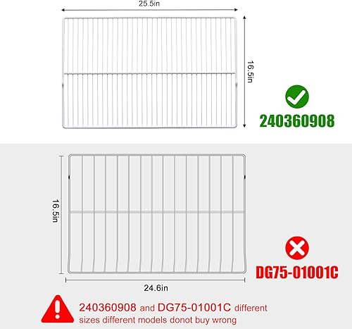 Miniatura 3 de 240360908 Estante de alambre para refrigerador para Frigidaire, Kenmore reemplaza AP5805565,240360905, 240360901, 3189137, PS9492365 (paquete de 2)