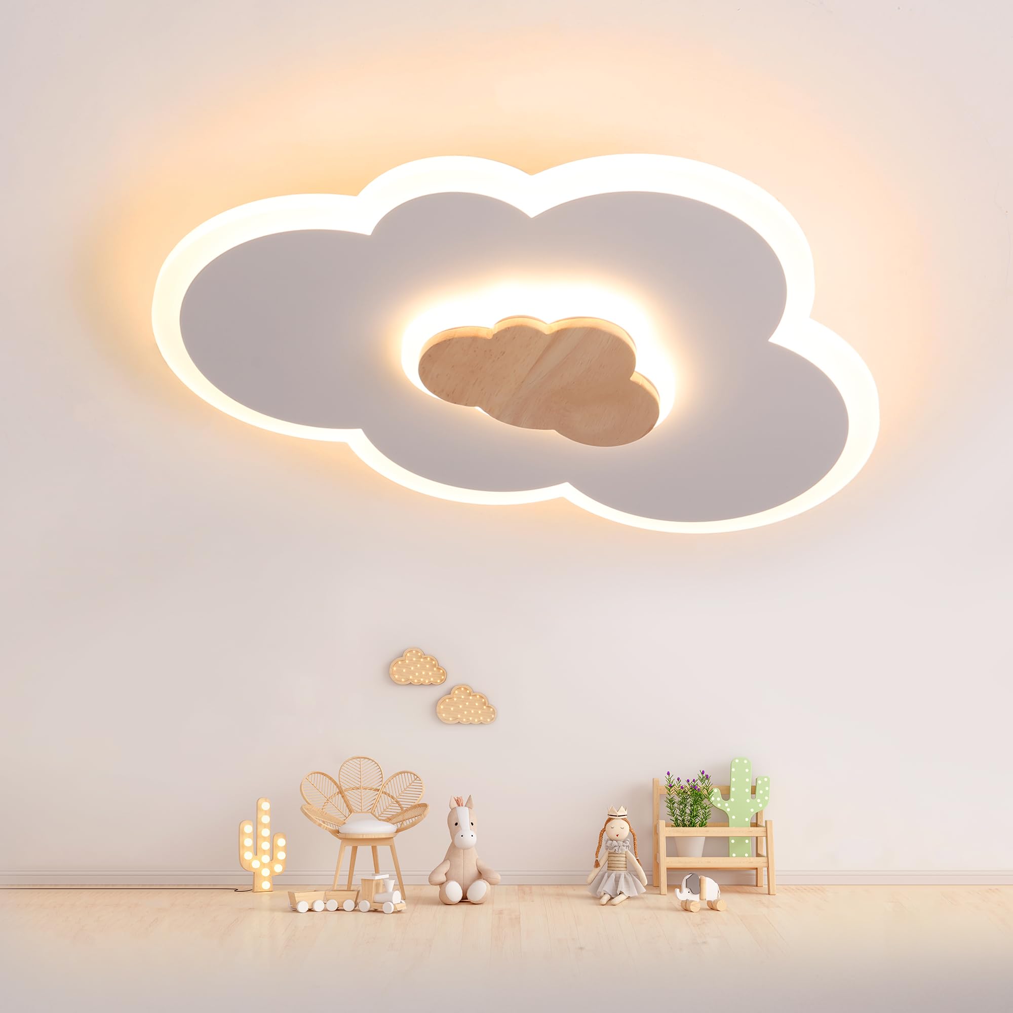FANLG LED Deckenlampe Kinderzimmer, 40CM Wolke Deckenleuchte Kinderlampe Warmweiß 3000K kreative Wolkenlampe Deckenlampe für Kinderzimmer | Schlafzimmer | Wohnzimmer