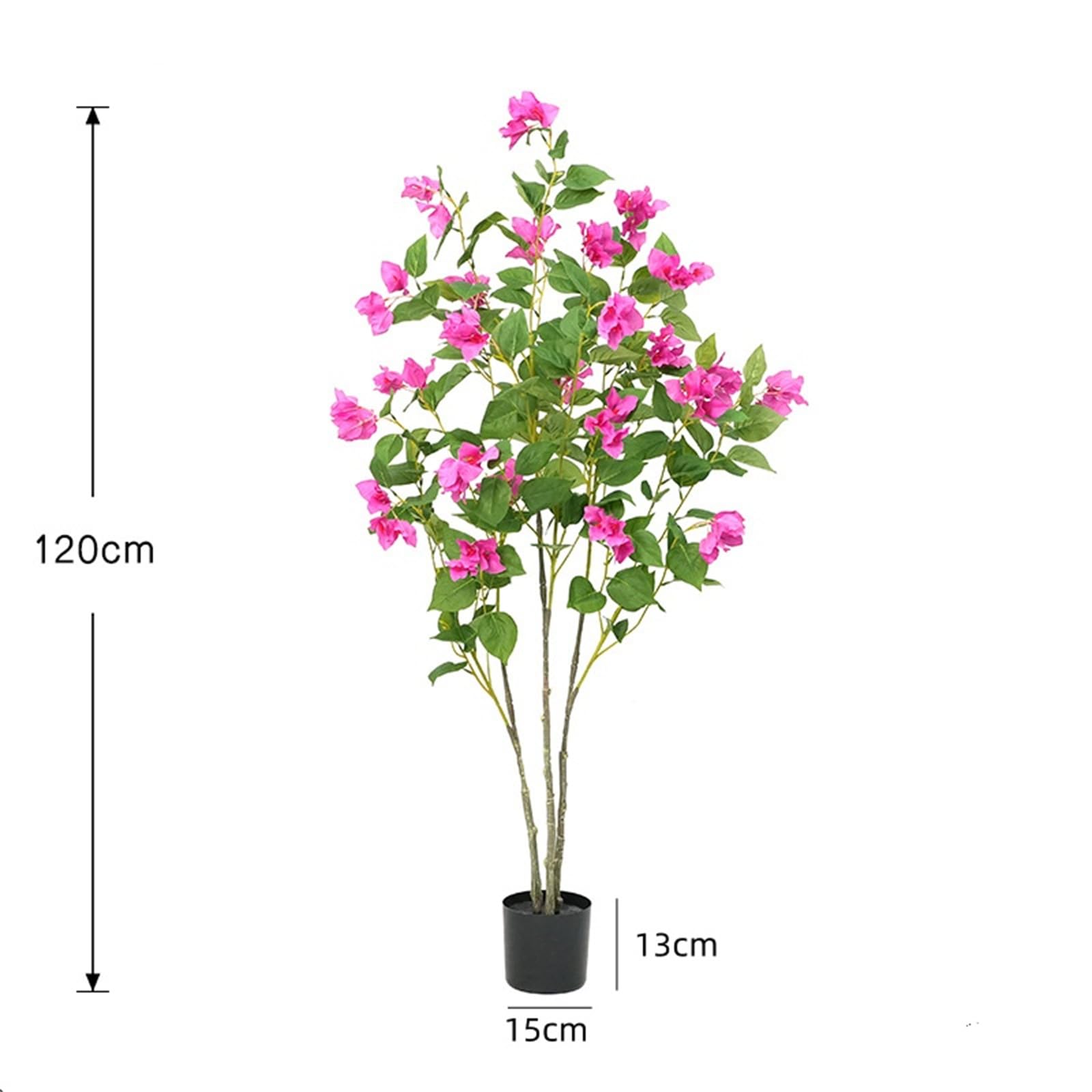 Künstlicher Bougainvillea Baum 120cm - Kunstpflanze Mit Blüten Im Topf
