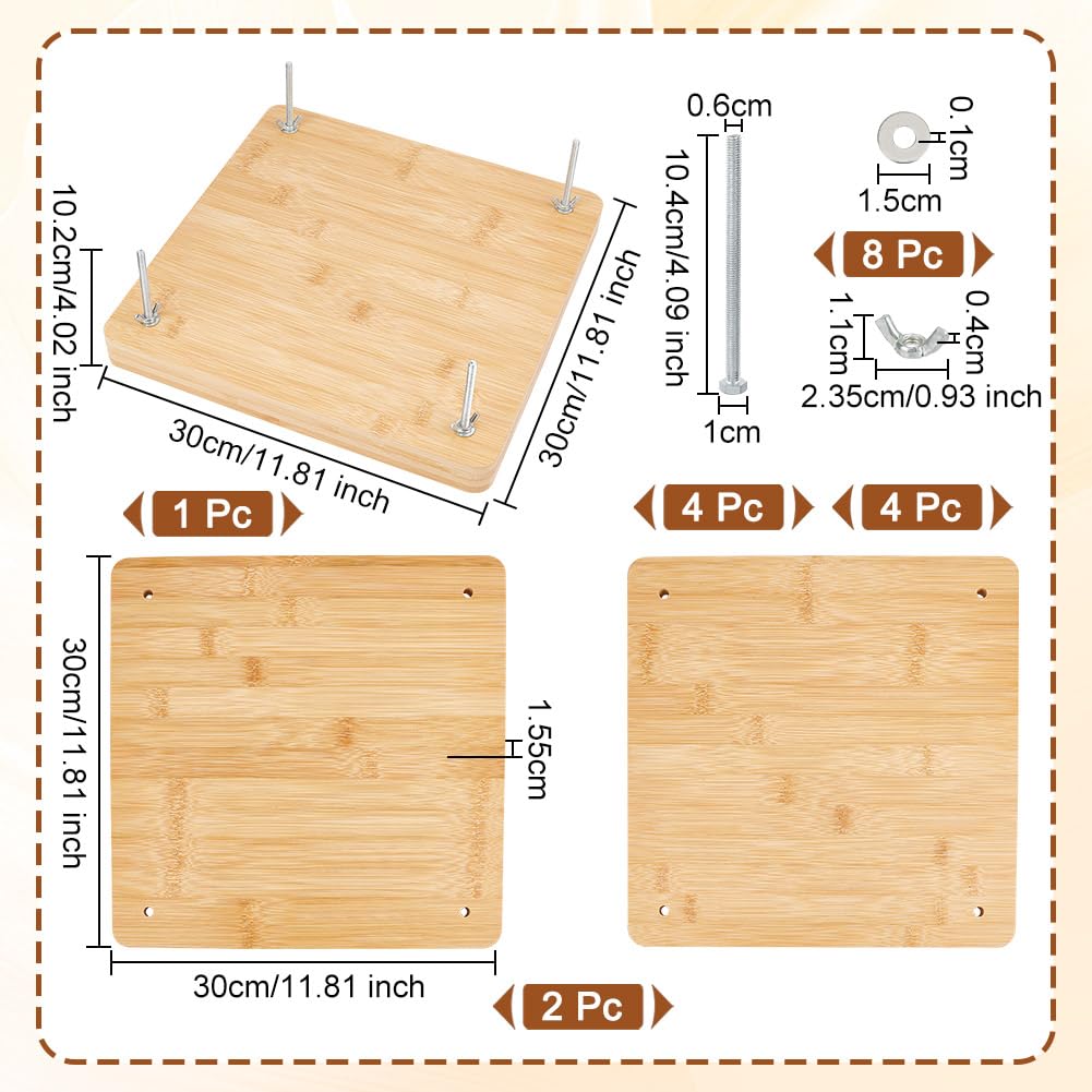 OLYCRAFT Presse à Livres en Bois 30x30x1.2cm Presse à Livres Rectangle Presse à Livres en Bois Portable Presse à Livres en Bois avec 4 vis pour Fournitures de Reliure 5.7cm Hauteur de la Rresse