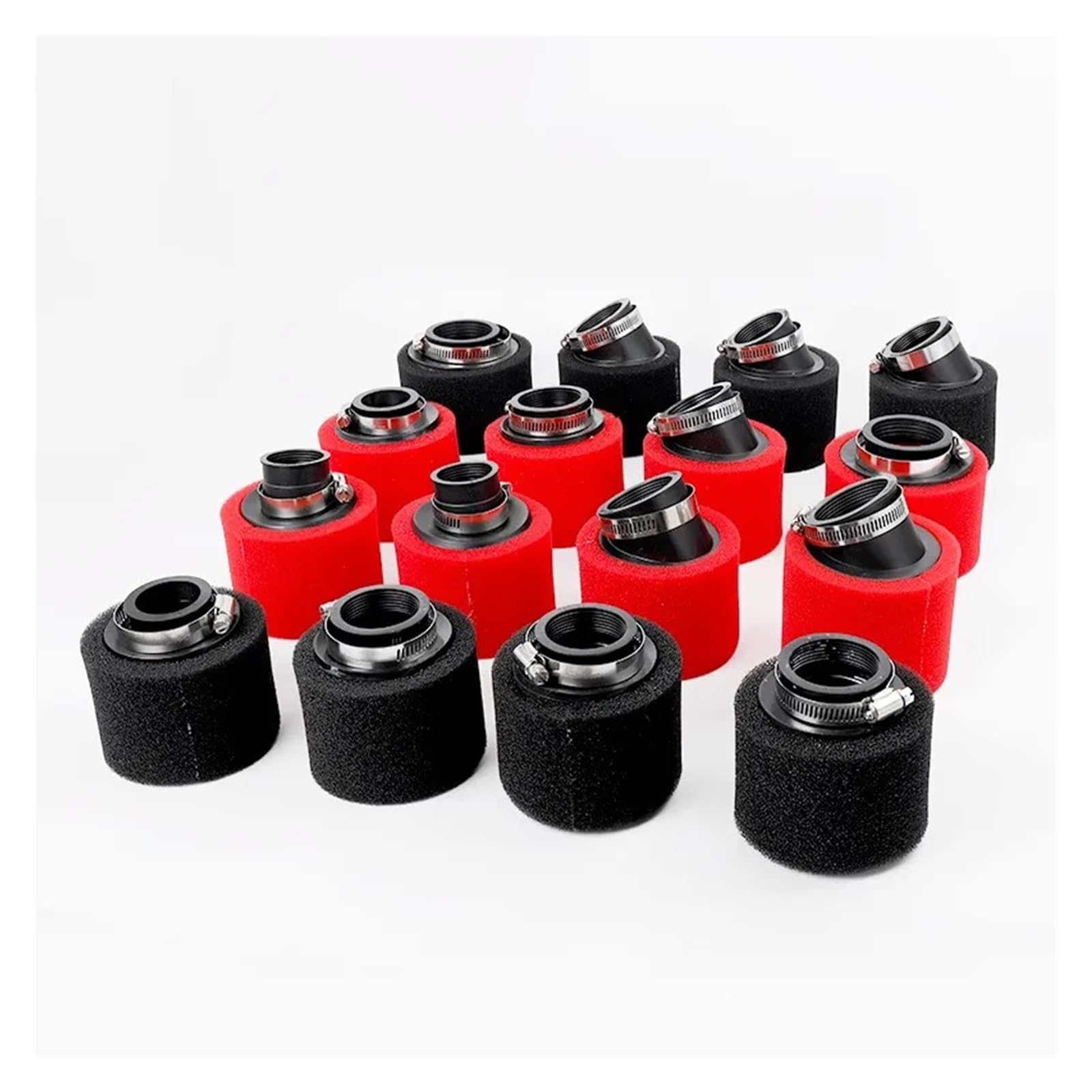 Filtro Aire Motocicleta Filtro De Aire De Espuma Negro Y Rojo 35mm 38mm 42mm 45mm 48mm Esponja Limpiadora Ciclomotor Scooter Dirt Pit Bike Motocicleta