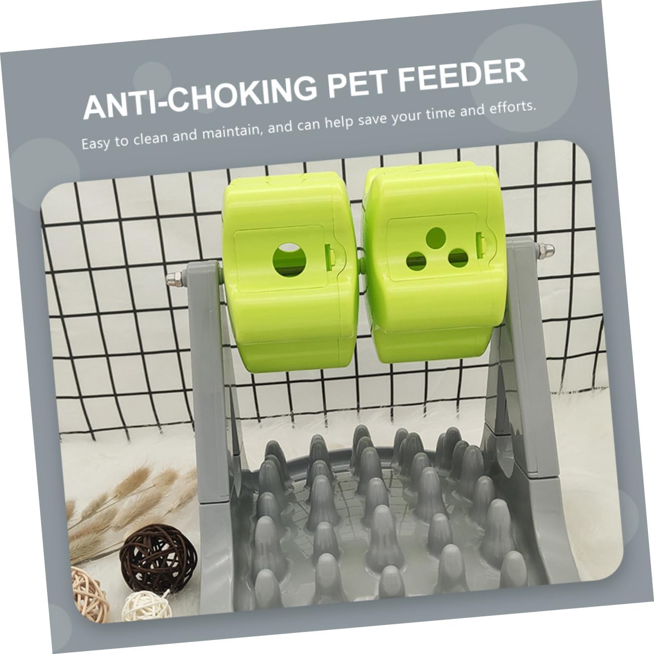Automatic Rotatable Dog Food Dispenser -Skid Pet Feeder with Stable Design for Eating Easy to Clean Break Pressure Resistant for Dogs