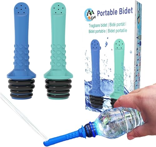 AVAbay Bidé de viaje portátil de 2 piezas, fácil de usar, compatible con la mayoría de botellas, botella Peri para cuidado posparto, bidé portátil