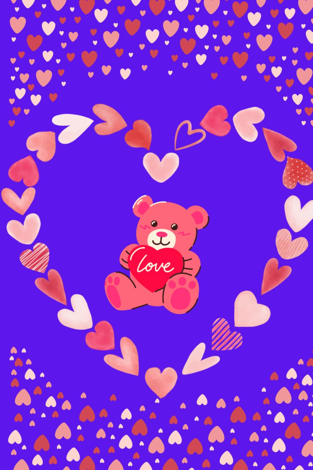 purple valentine notebook: purple notebook size 6 x 9 pink HEART cover for women and girls , school girls gift for your friend