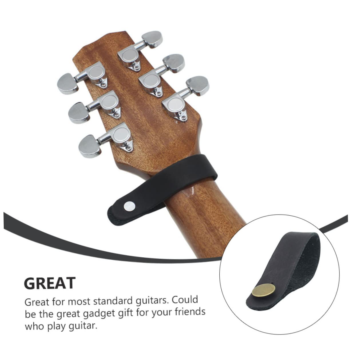 BESTonZON Secure Guitar Strap Installation Compact Guitar Headstock Strap Tie Lock