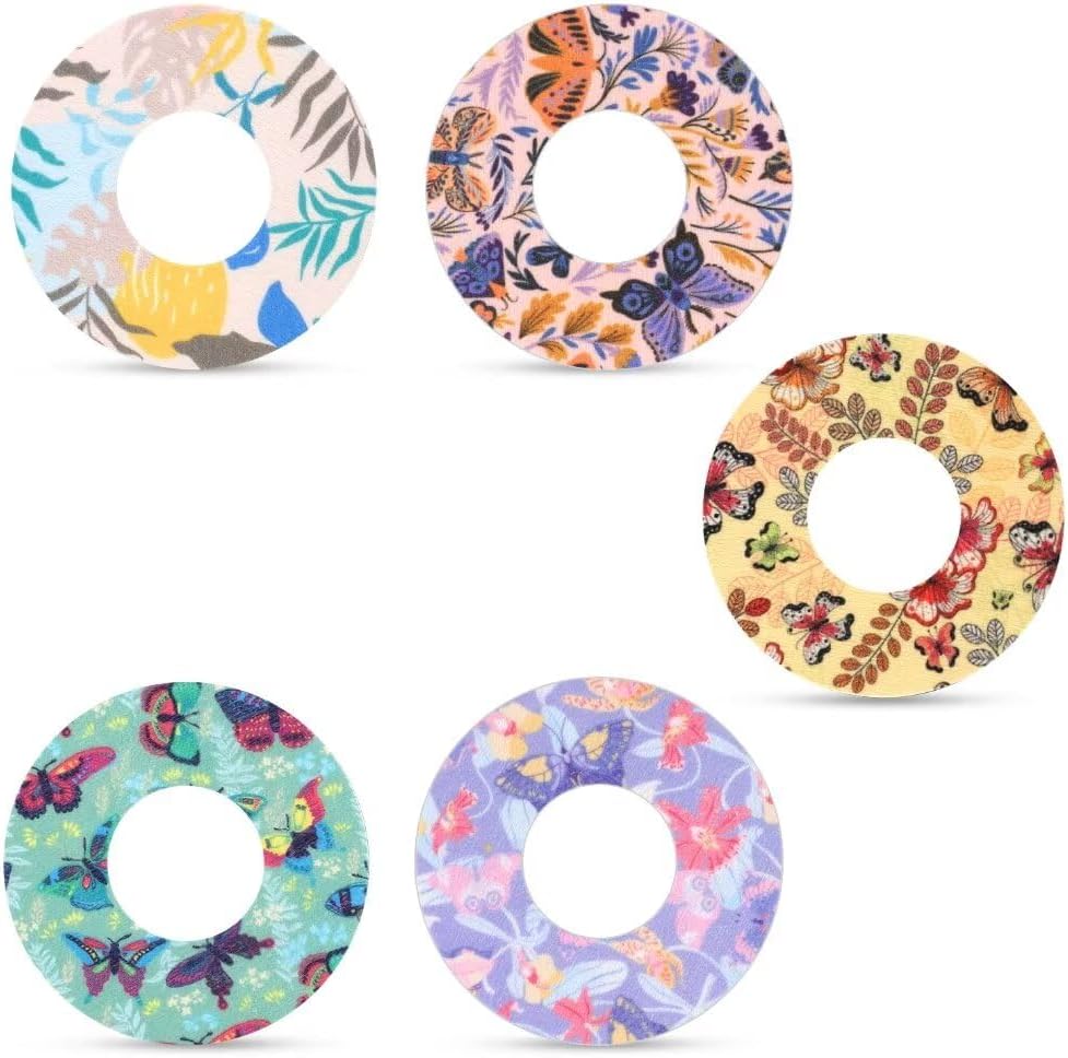 XIHIRCD 25Pcs Sensor Covers for Libre 2, Waterproof Self Adhesive Patches Butterfly Print Blood Sugar Monitor Patch Sweatproof Sensor Stickers Overpatch Compatible with Libre